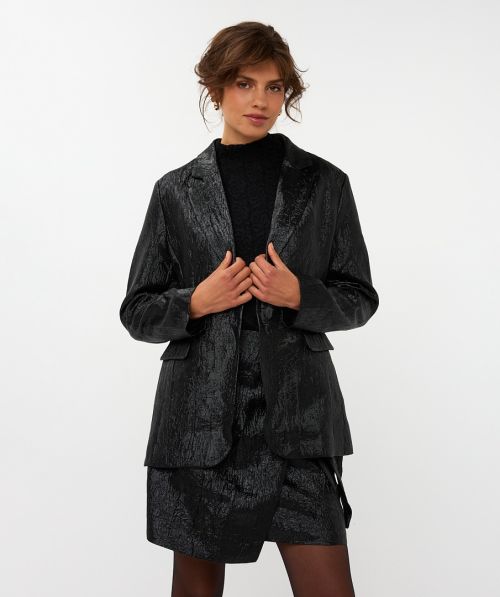 EsQualo Blazer crinkle metallic