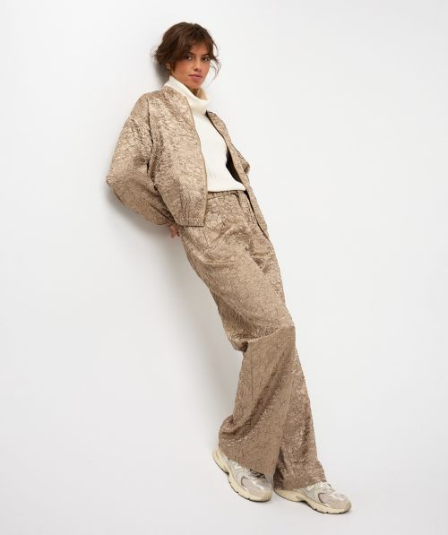 EsQualo Trousers satin crinkle wide