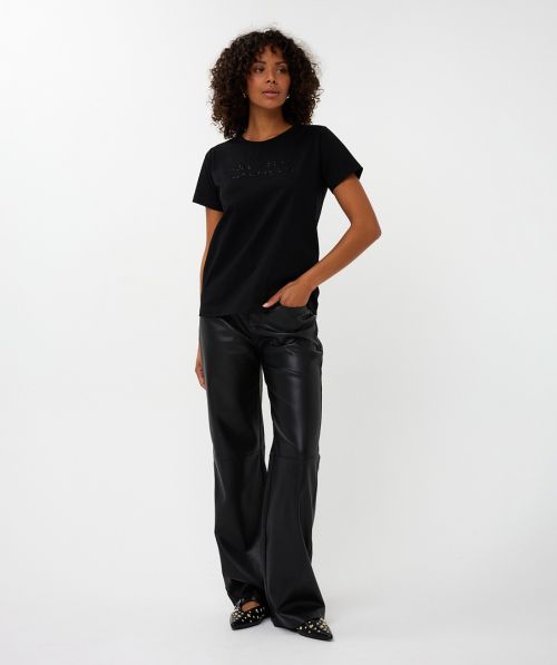 EsQualo Trousers wide leg PU