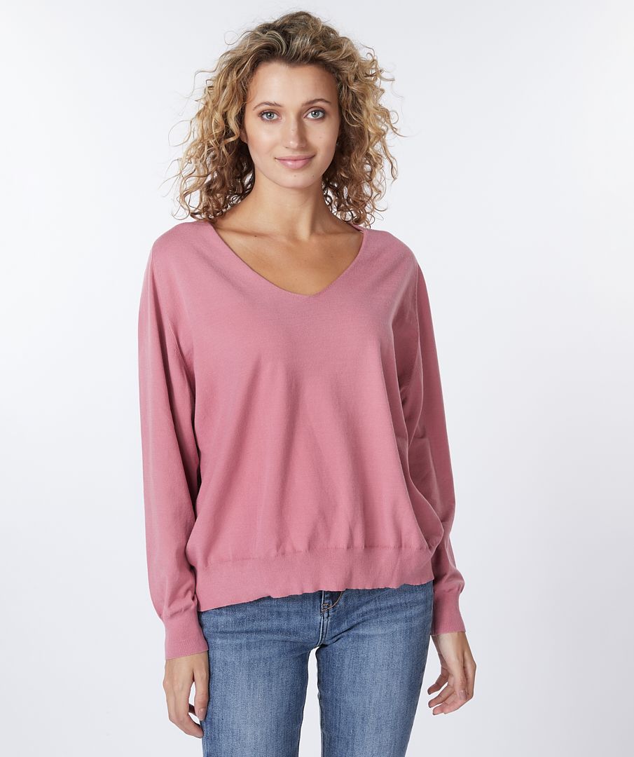 Sweater raglan V neck