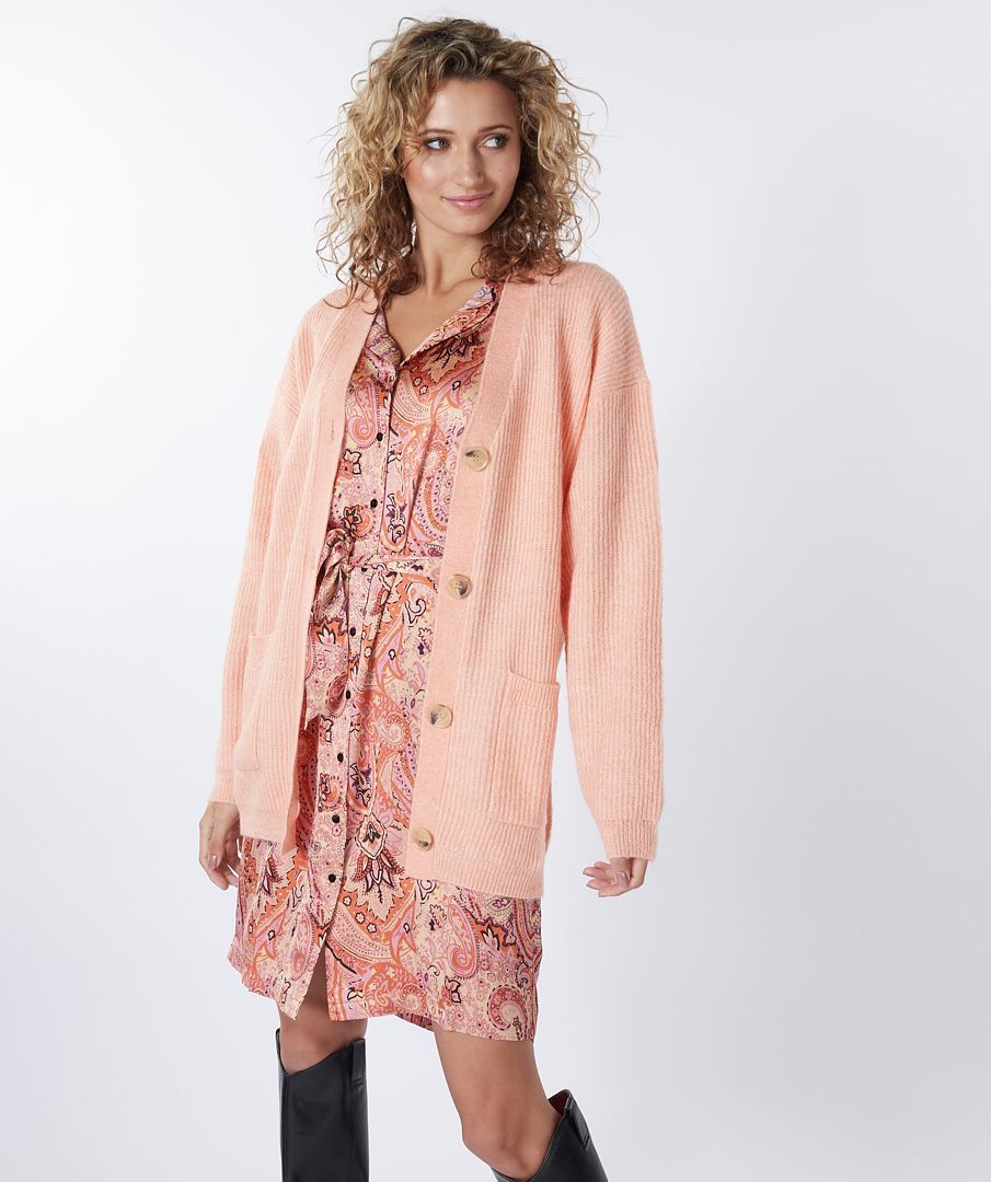 Cardigan melange pockets