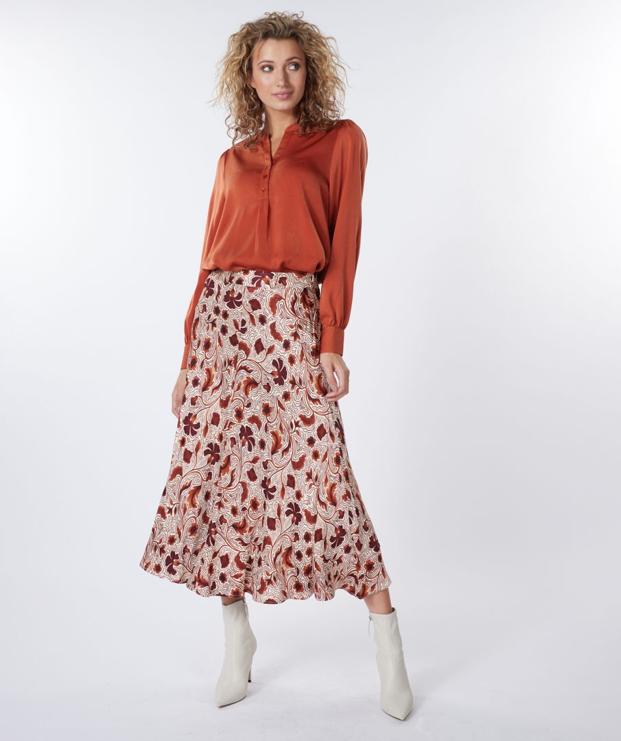 Skirt long autumn flower