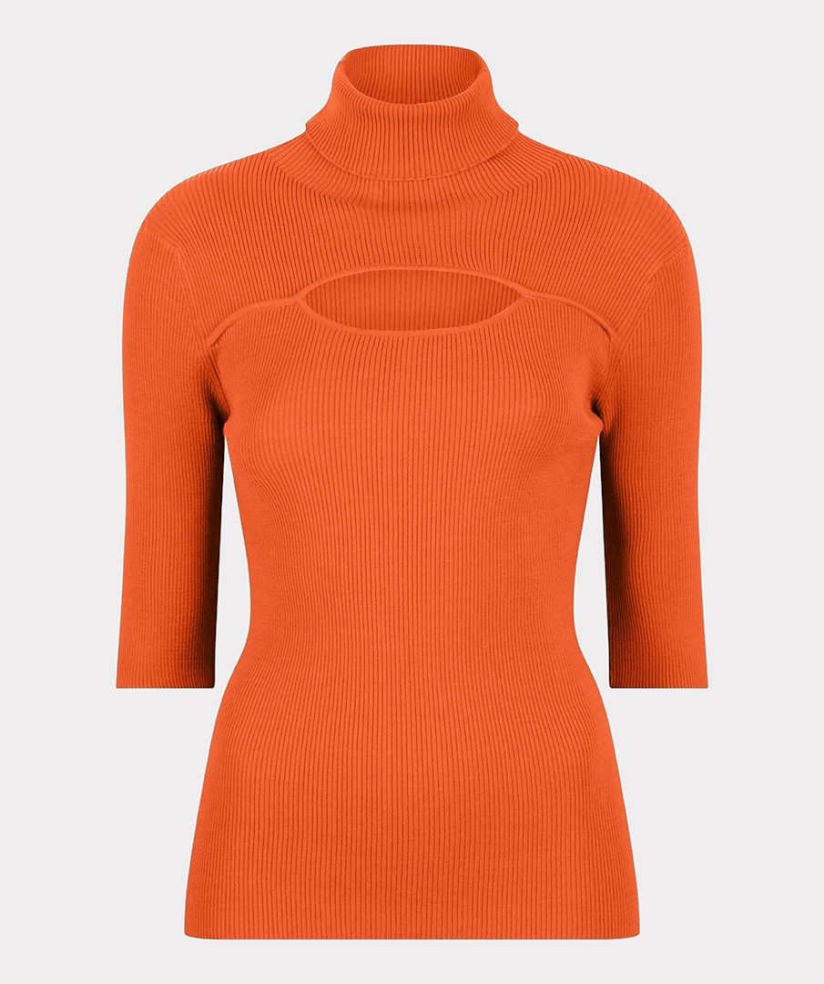 Top short slve open rib col