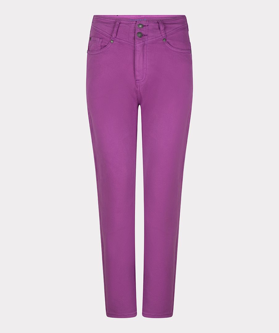 Trousers colored denim straight