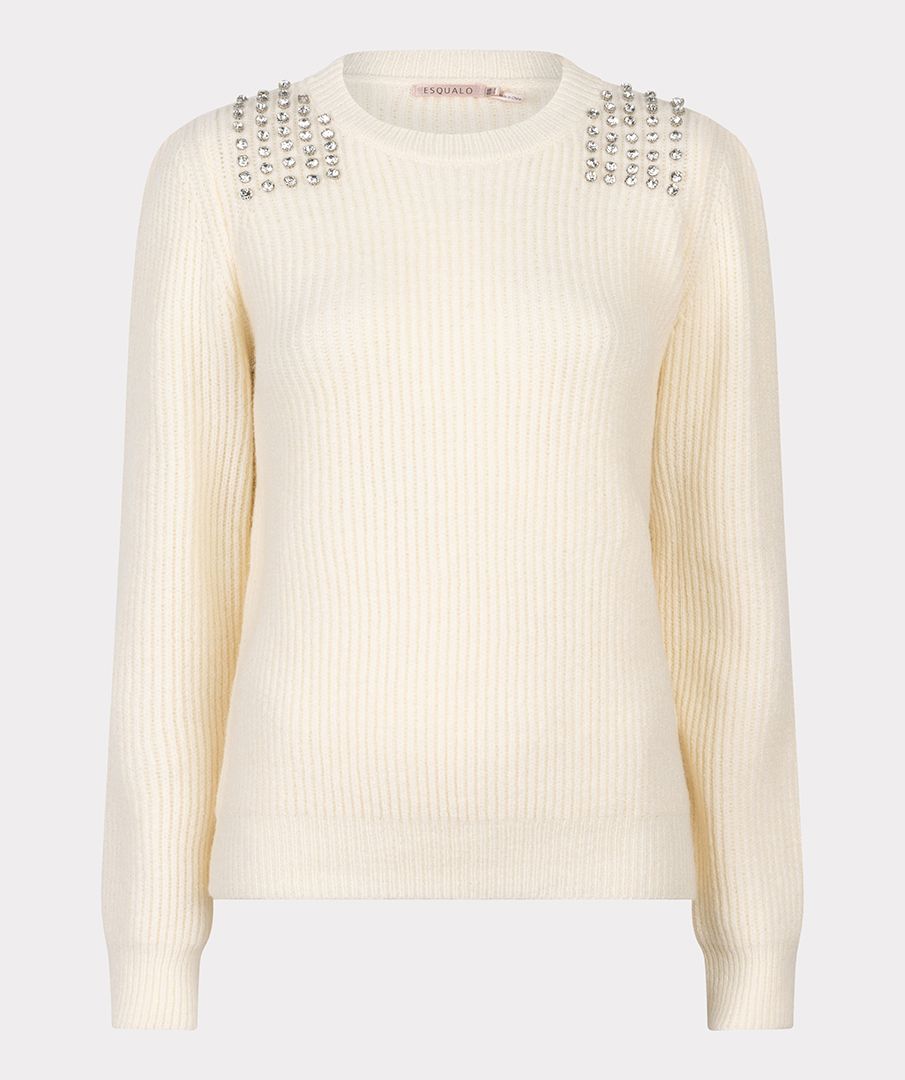 Sweater shoulder pearls