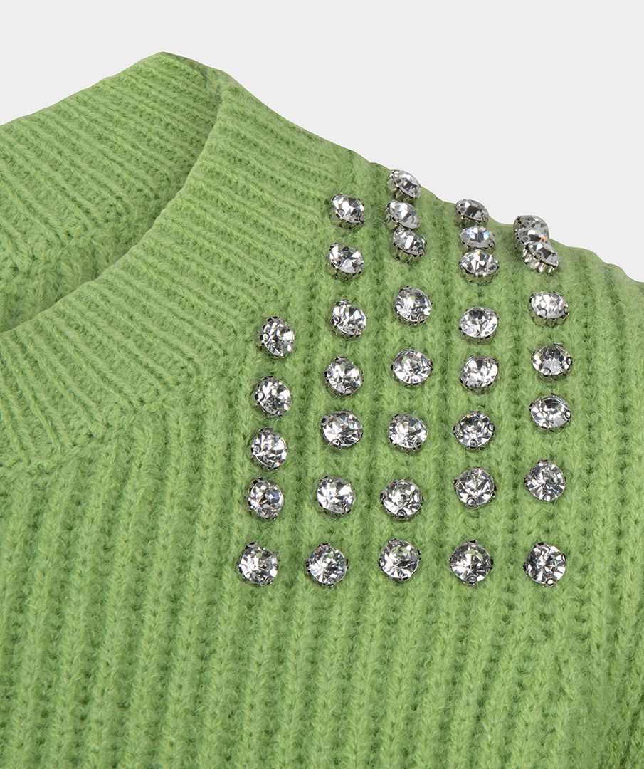 EsQualo Sweater shoulder pearls