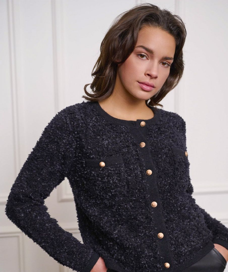 Tape yarn cardigan deals