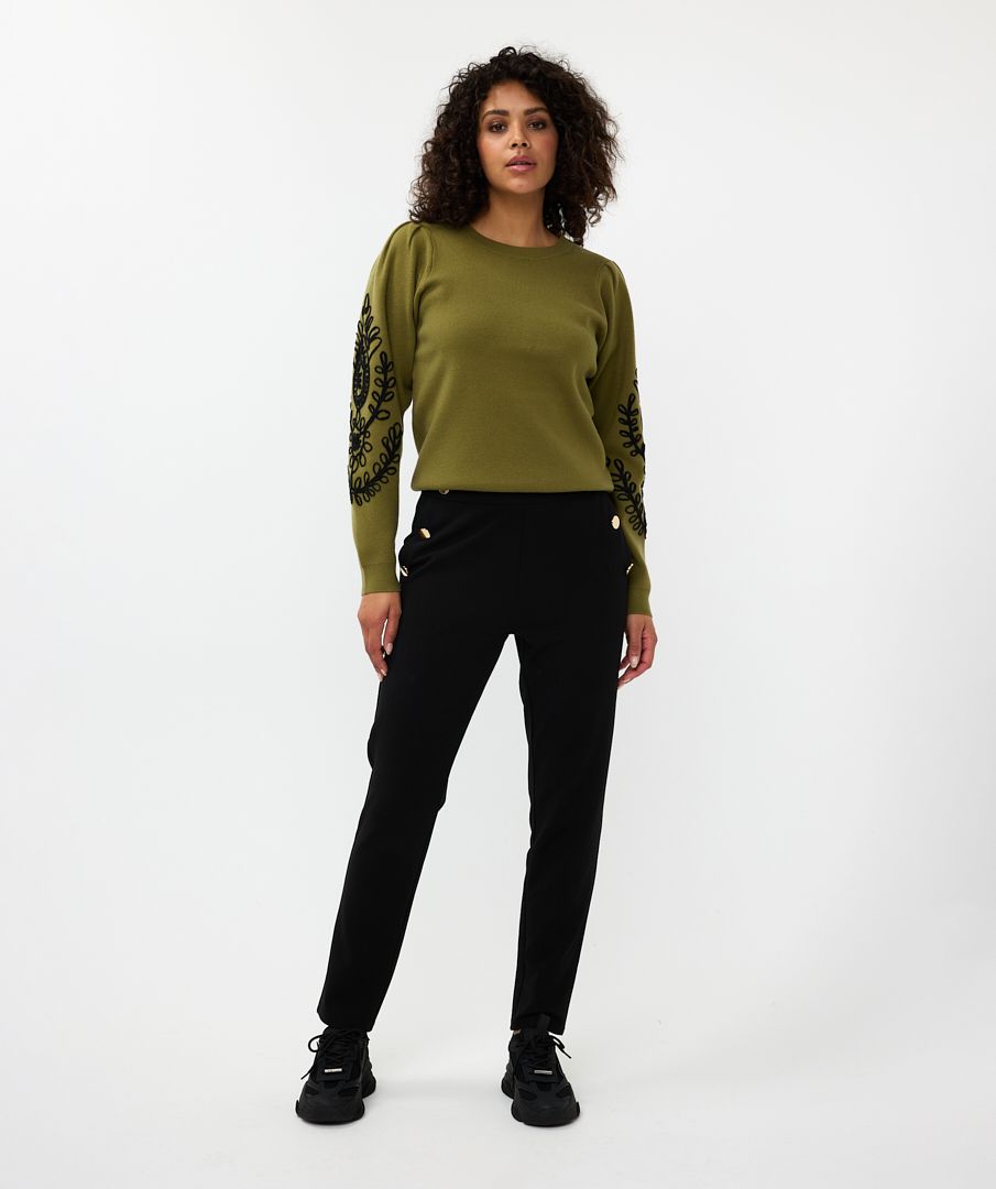 EsQualo Sweater tape embroidery