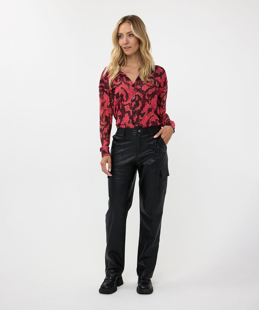 Trousers cargo vegan leather