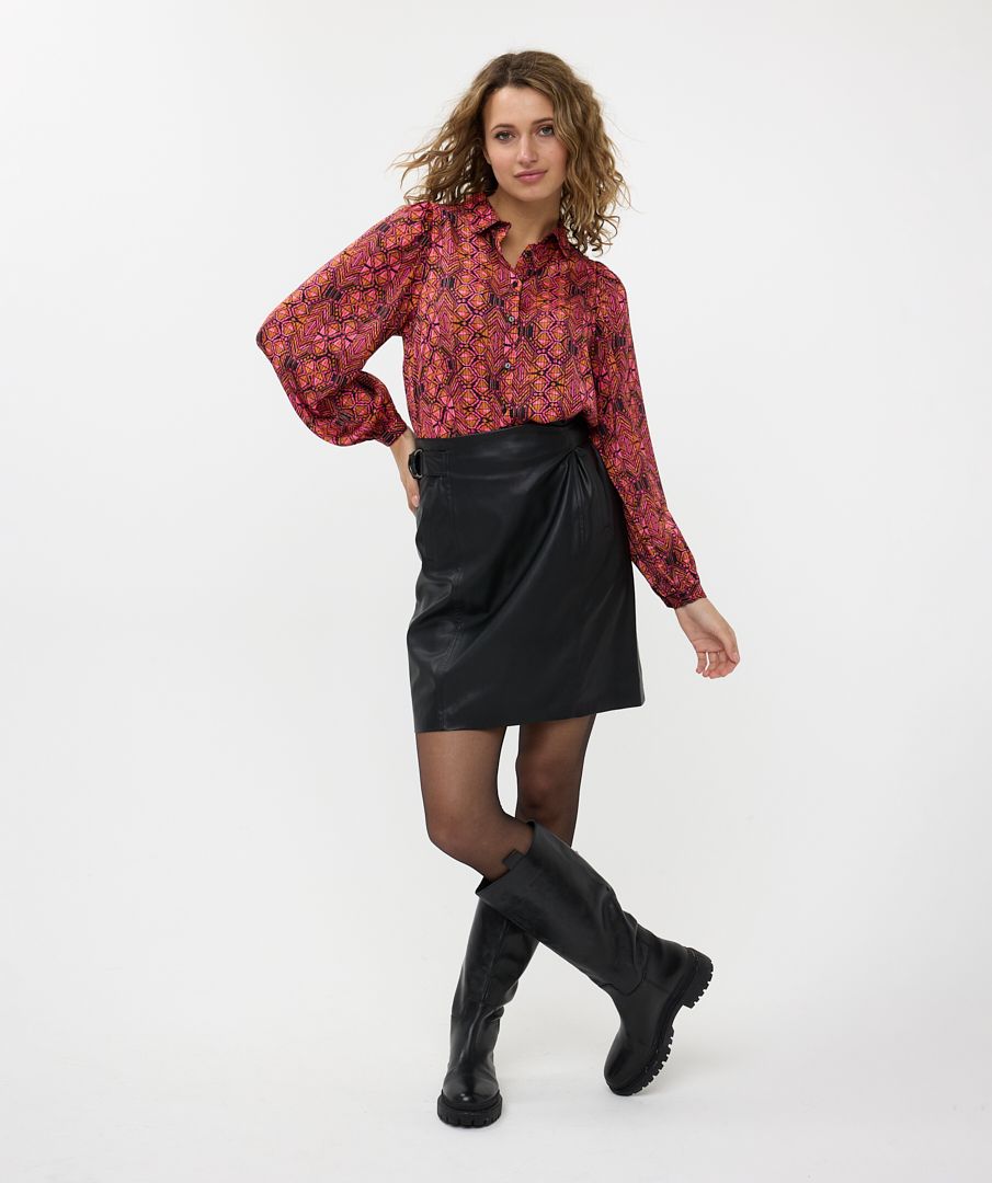 Black vegan leather pencil skirt online