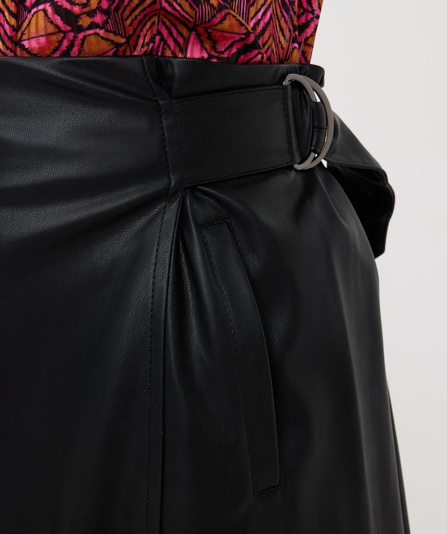 Black leather skirt with belt deals