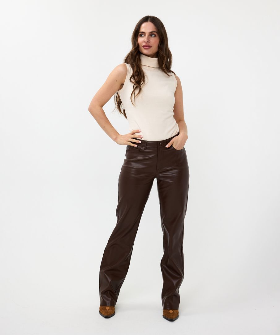 Trousers 5 pocket vegan leather