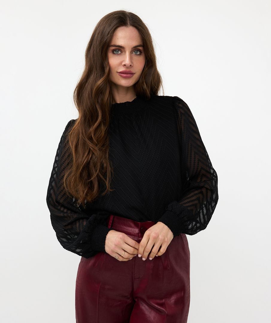 Blouse allover zigzag plumetis