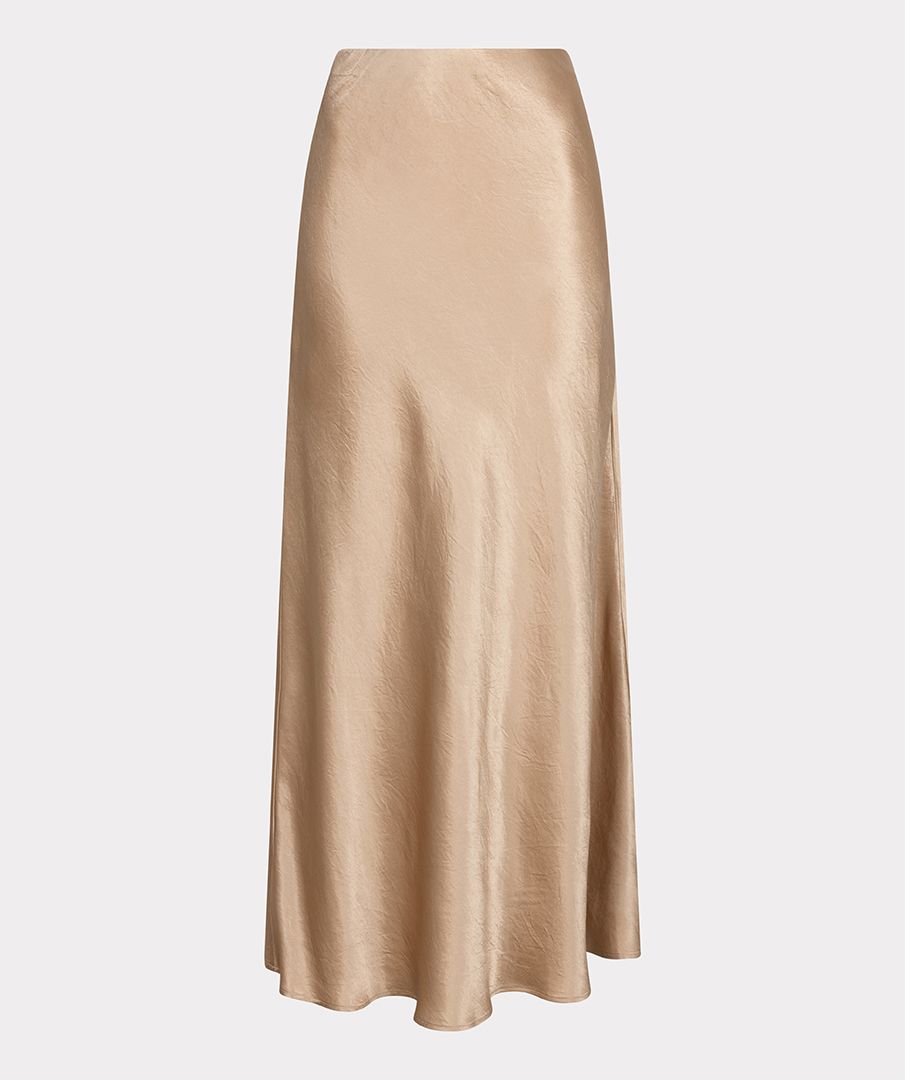 Crushed satin maxi skirt best sale
