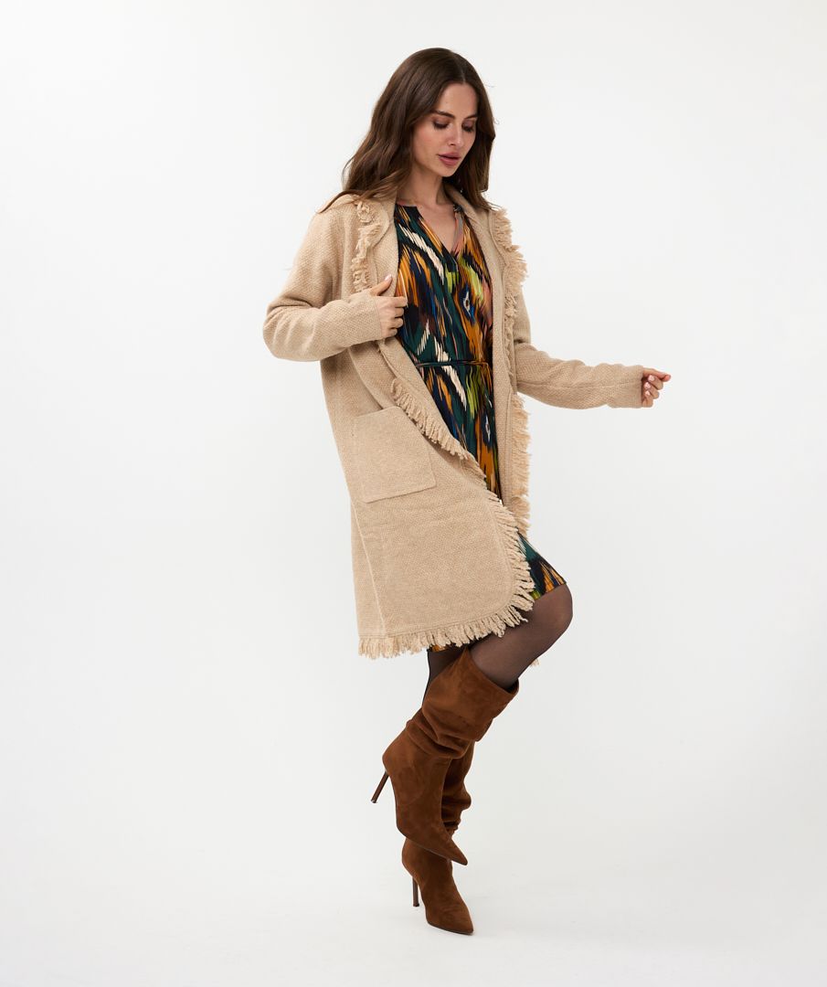 Cardigan long fringes