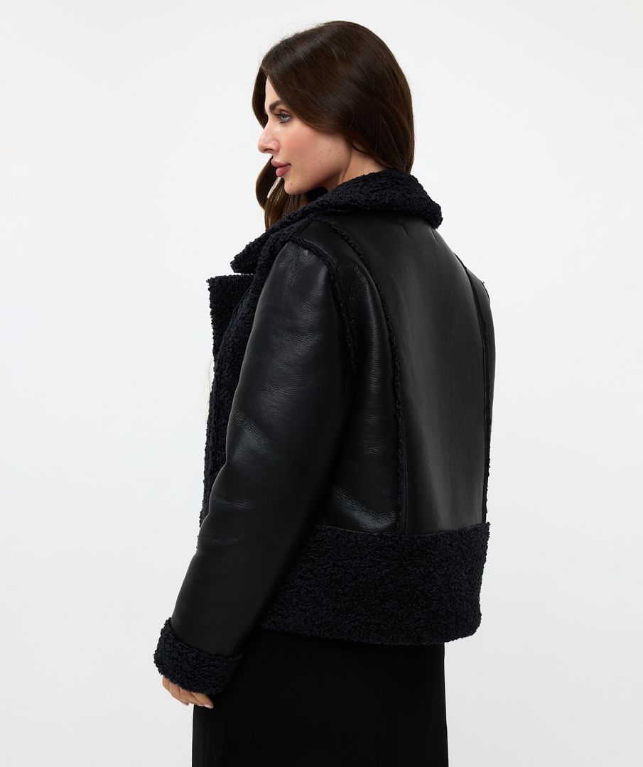 Pu sleeve jacket on sale