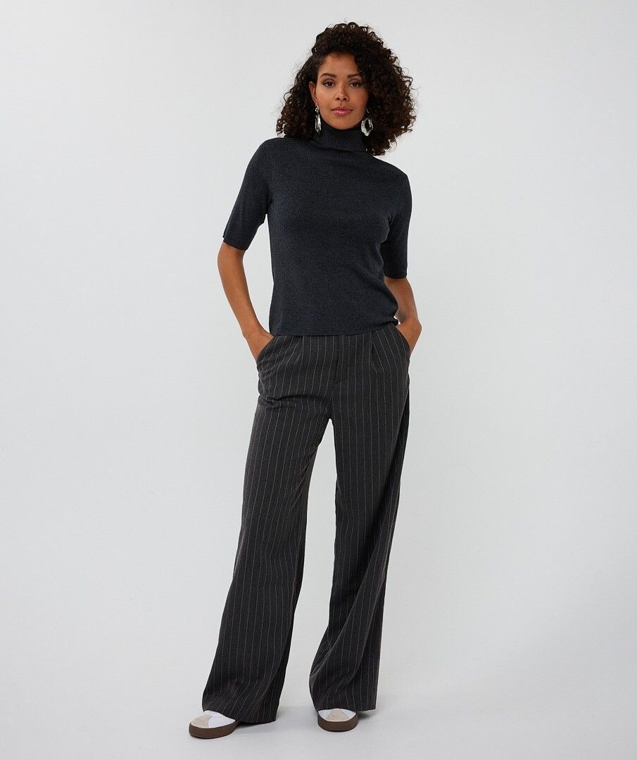 Trousers high waist stripe studs