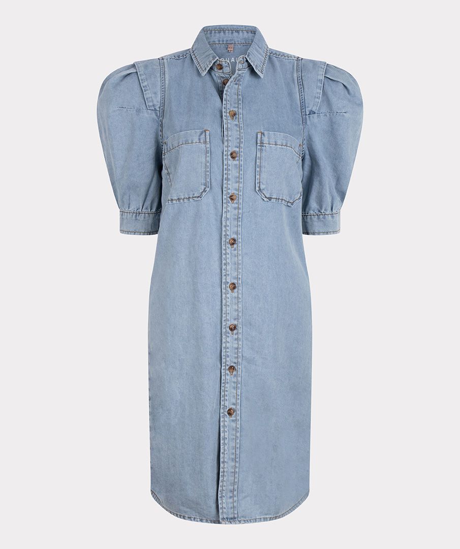 EsQualo Dress detailed sleeve denim