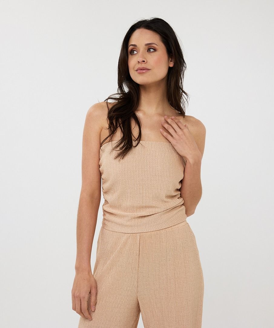 Top bandeau plisse glitter