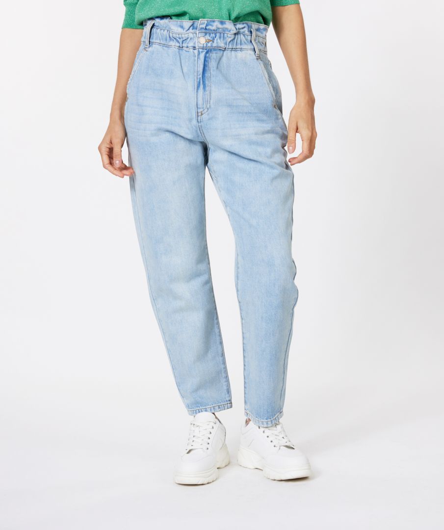 Trousers elastic waist denim