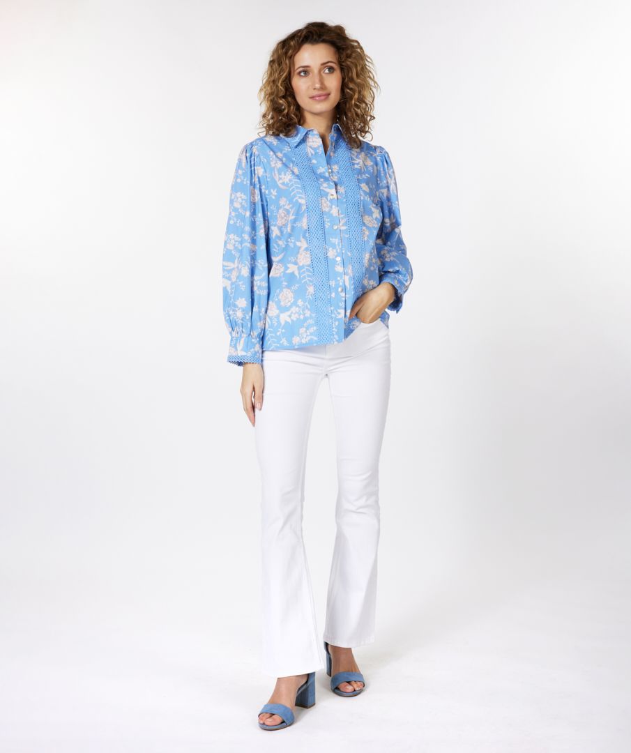 Blouse blue flower print