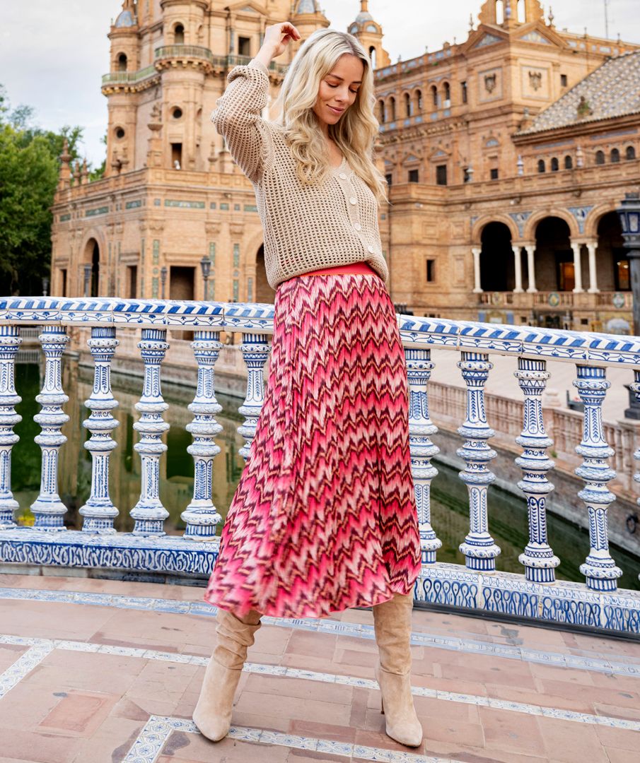 EsQualo Skirt plisse zigzag