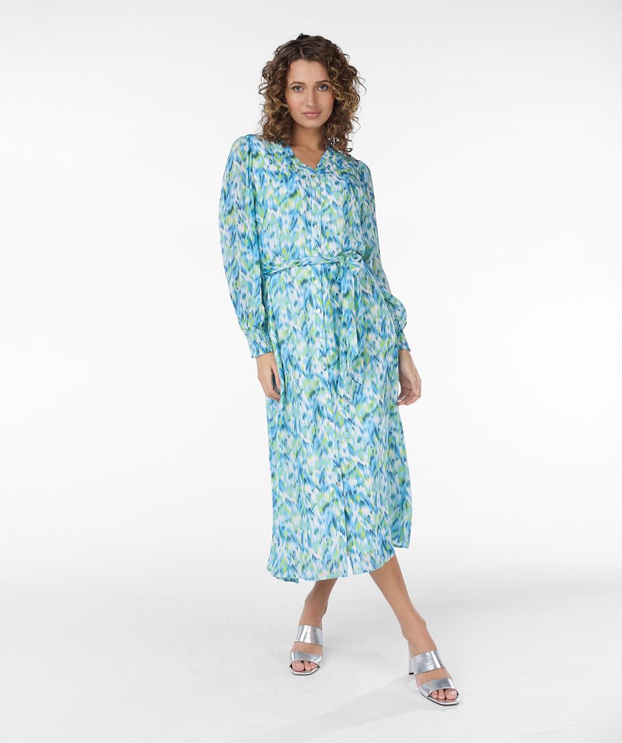 EsQualo Dress smock Bayside print