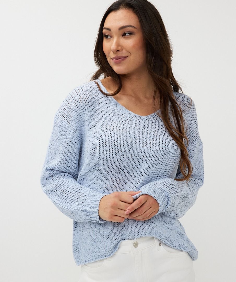 Sweater V-neck tape yarn