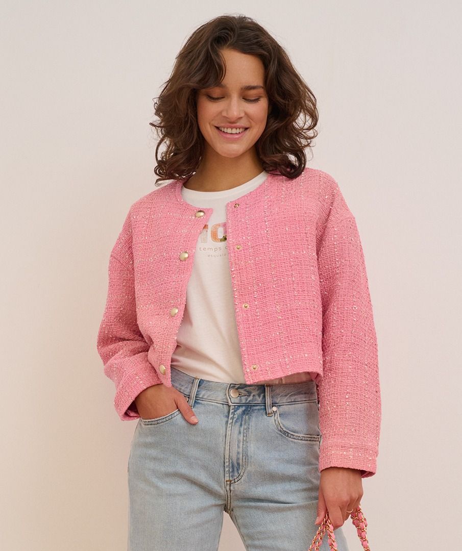 Jacket cropped boucle