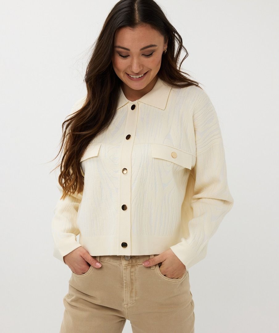 Cardigan jacquard 2tone