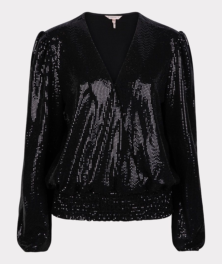 Blouse sequins stretch