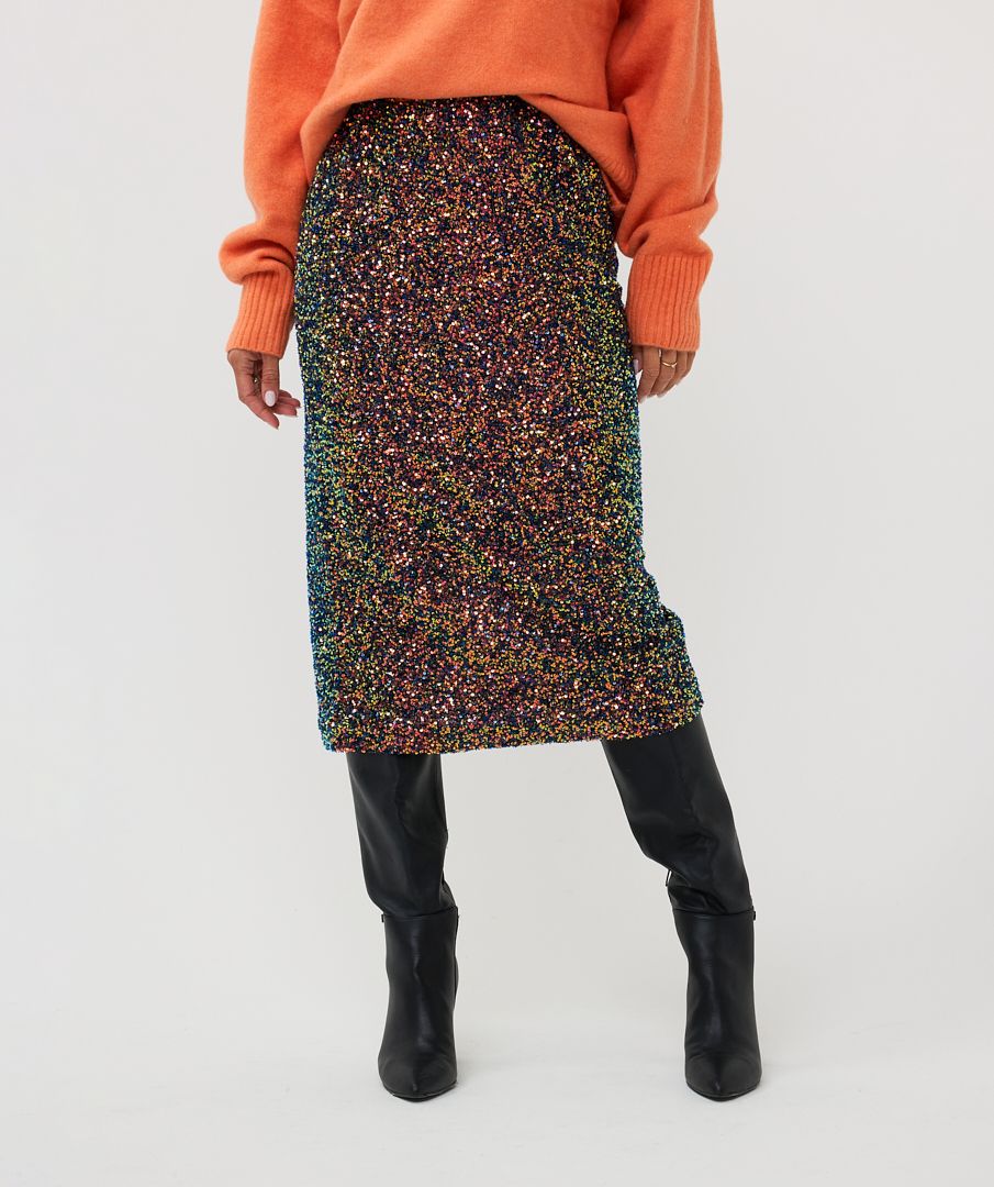 Sequin skirt multi coloured on sale