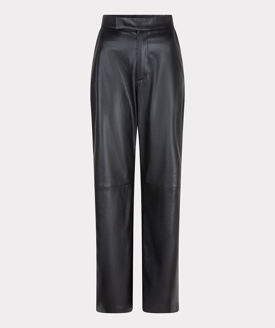 Trouser wide vegan leather