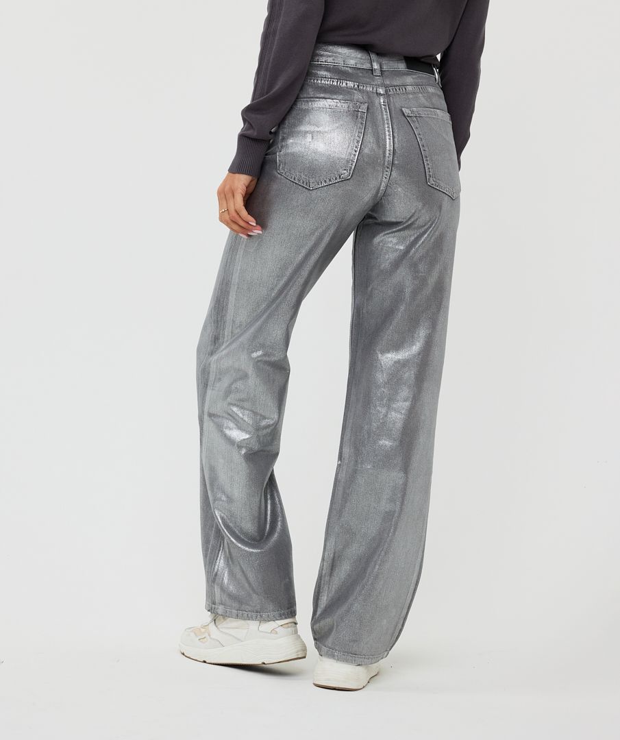 Metallic coated jeans hotsell