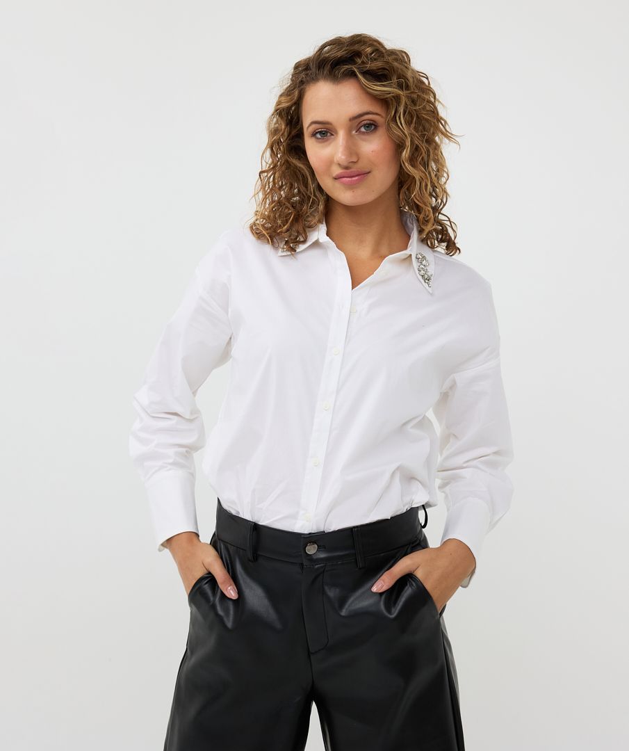 Blouse poplin broche