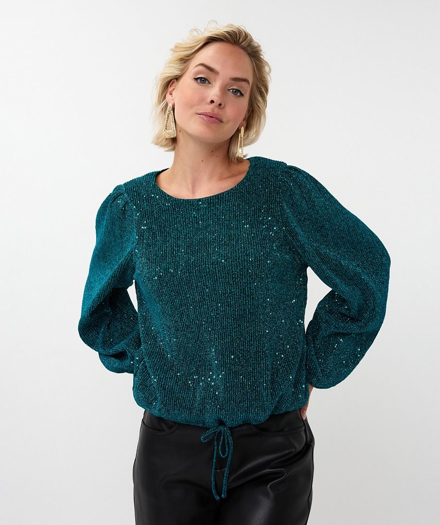 Blouse ribbed lurex sequins