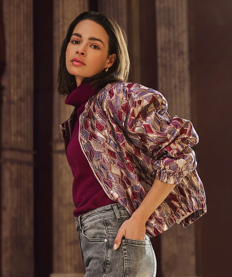 Jacket bomber metallic mosaic