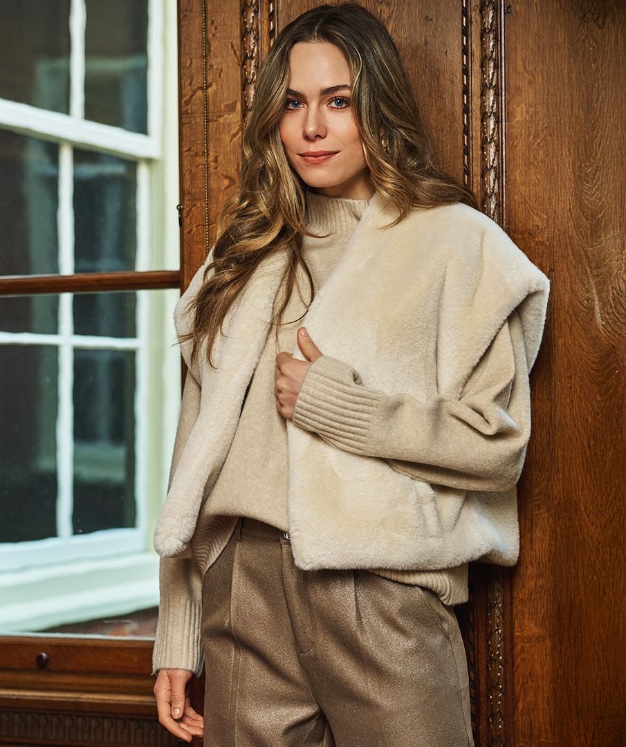 Gilet oversized fake fur