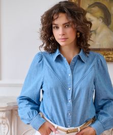 boat neck puff sleeve blouse – louren store